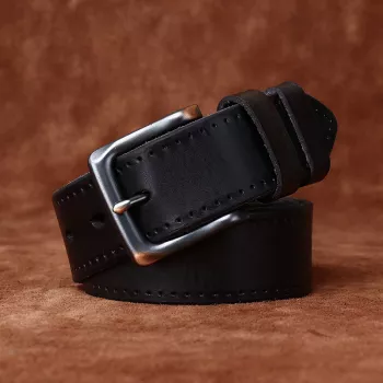 Men’s 1.5" Vintage Leather Belt: Needle Buckle Fit Guide