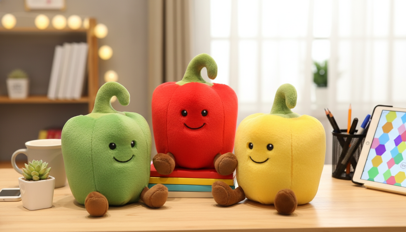 Cute Cartoon Pepper Plush: Quirky Desk & Gift Buddy