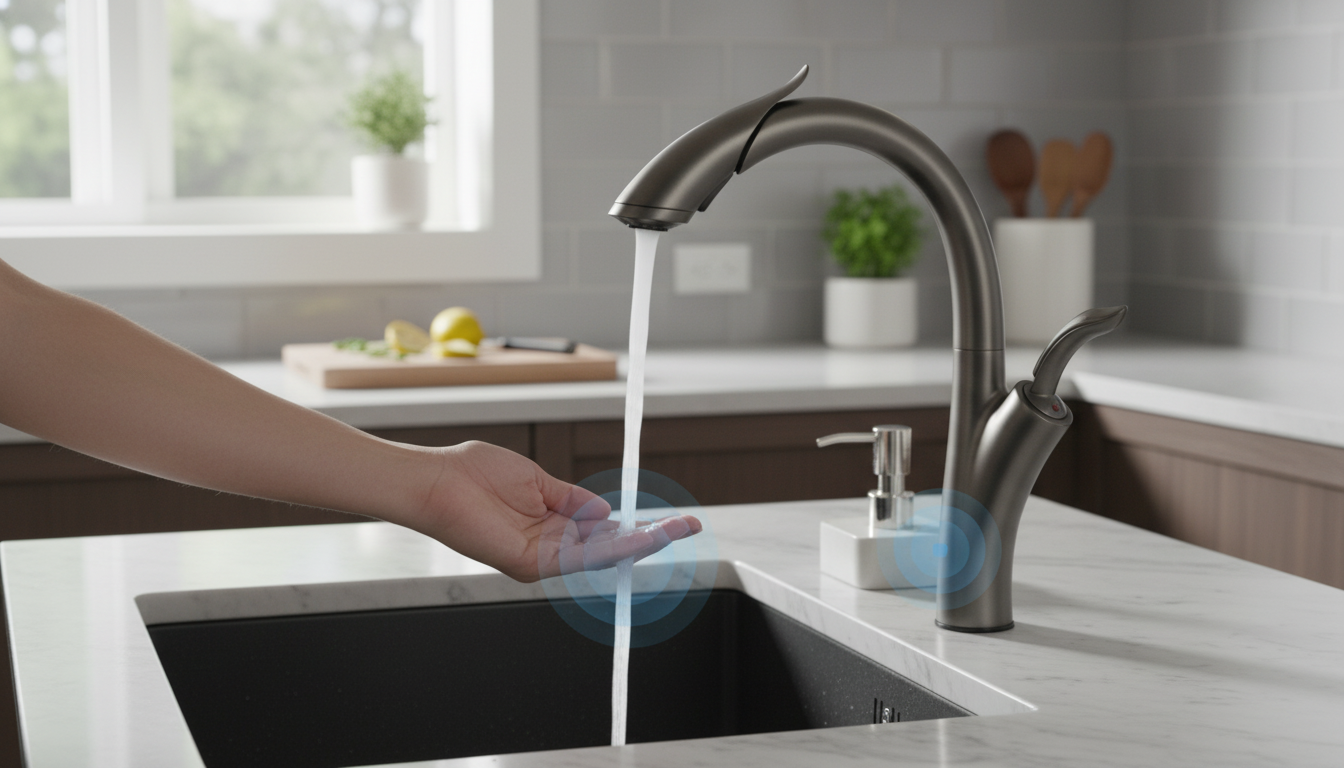 Gun Grey Touch Kitchen Faucet with Pull-Out Spray