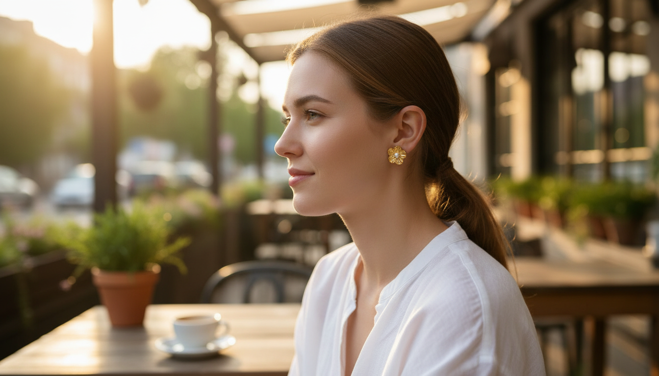 Pearl Inlay Flower Clip-On Earrings: Sweet Style