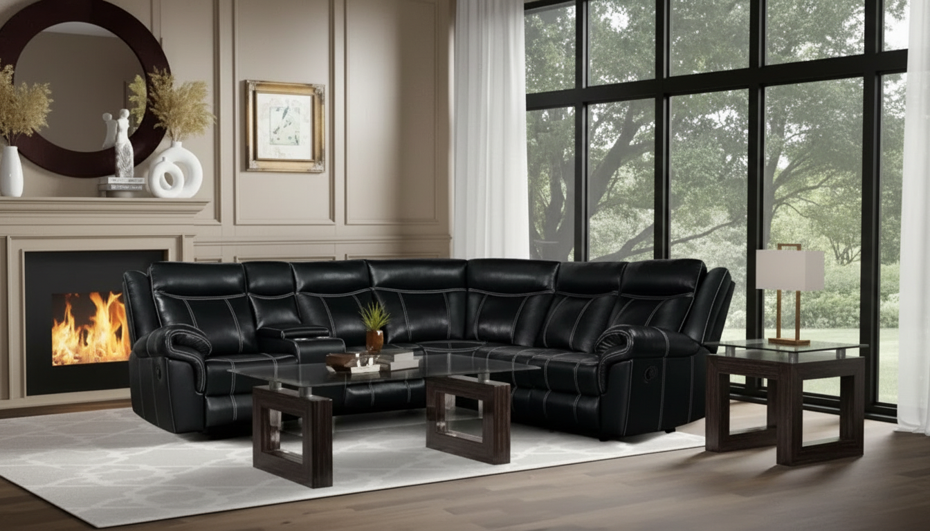 Recliner Sectional Command Center: USB, Cup Holders, Storage