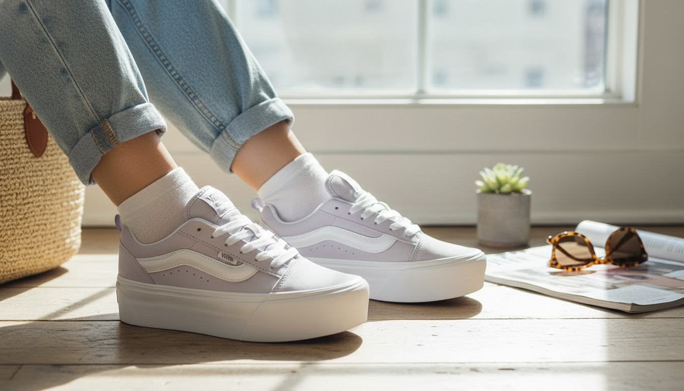 Vans Women’s Lilac Leather Sneakers: Easy Everyday Style